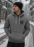 Heavy Weight Houndstooth Hoodie